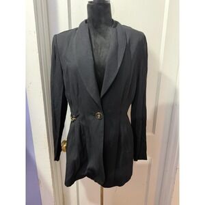 Vintage‎ Michael Blair New York Black Blazer in 8 with Gold Detail
